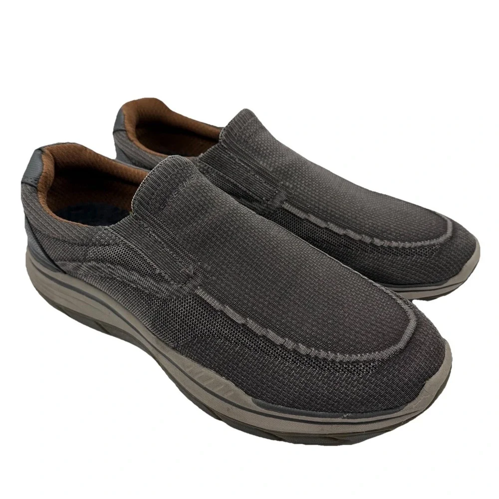 Skechers Expected 2.0 Cowen Shoes Mens 13 Black Slip On Comfort Loafers 204478